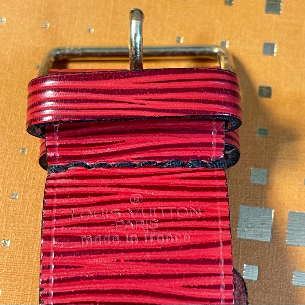 Louis Vuitton Rare Epi Red Luggage Tag & Poignet Set, Free non-LV clasp - Picture 7 of 16